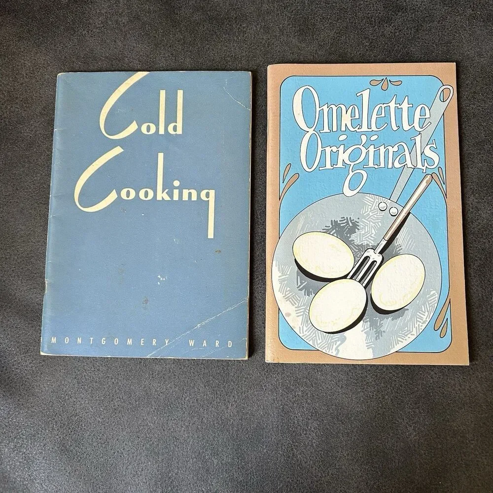 Vintage Cookbooks Cold Cooking Omelette Originals 1940s Set Of Two
